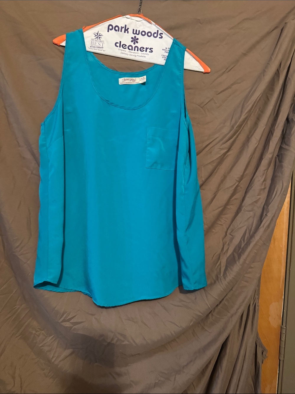 Eddie Bauer Teal Scoop Neck Tank with Chest Pocket